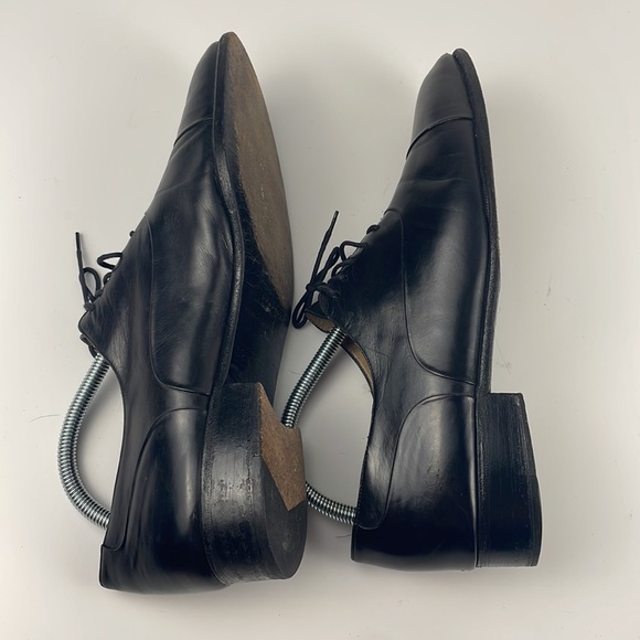Bally | 100% Leather Black Lace Up Cap Toe Derby Oxford Dress Shoes Size 8